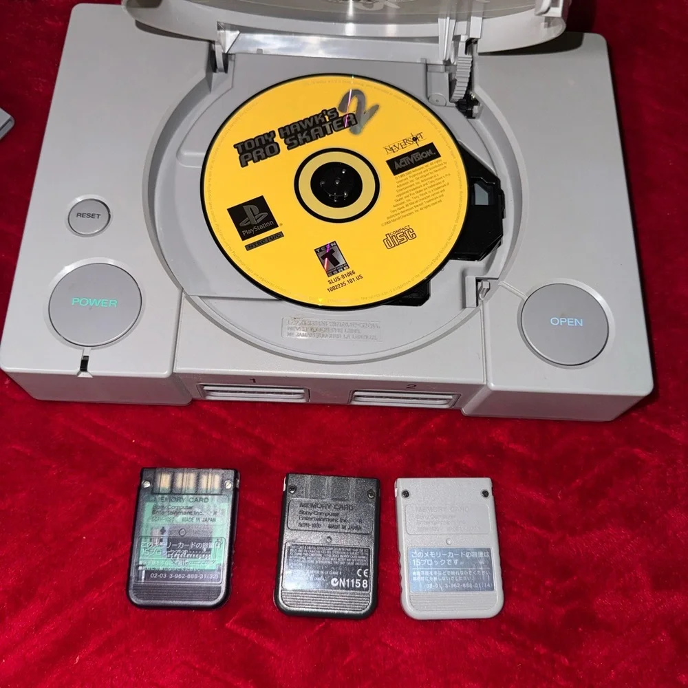 Sony PlayStation 1 Original Complete In Box Set Bundle With Games & Memory Cards